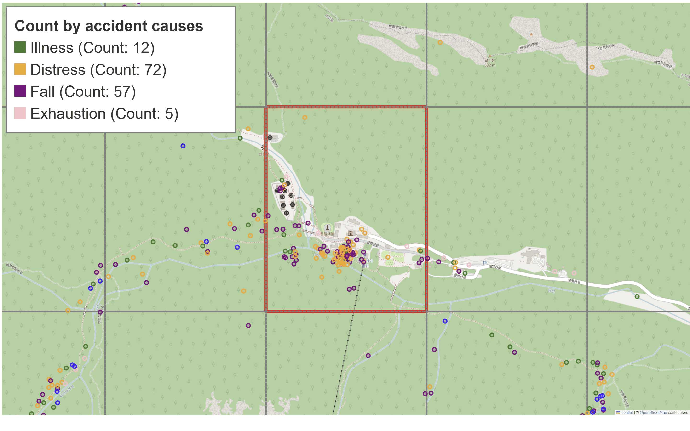 Single 1km X 1km grid of Seorak