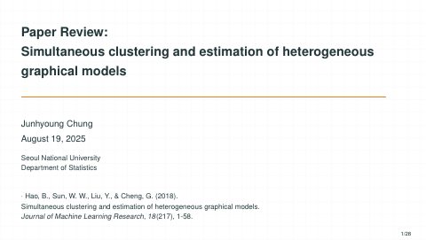 First page of Simultaneous clustering and estimation of heterogeneous graphical models